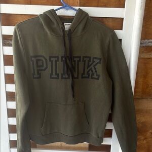 PINK Olive Green Hoodie